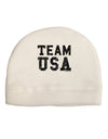 Team USA Distressed Text Adult Fleece Beanie Cap Hat-Beanie-TooLoud-White-One-Size-Fits-Most-Davson Sales