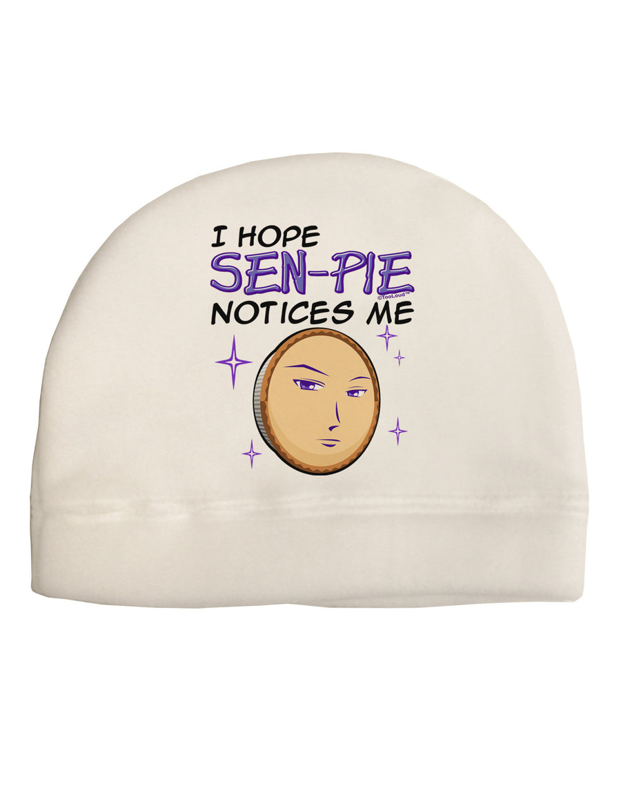 I Hope Sen-Pie Notices Me Adult Fleece Beanie Cap Hat-Beanie-TooLoud-White-One-Size-Fits-Most-Davson Sales