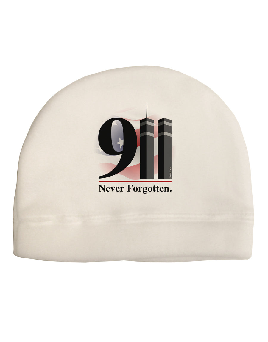 911 Never Forgotten Child Fleece Beanie Cap Hat-Beanie-TooLoud-White-One-Size-Fits-Most-Davson Sales