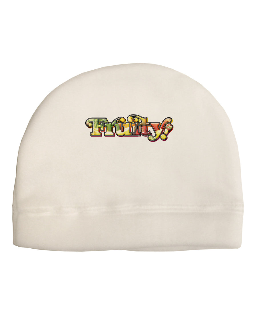 Fruity Text Adult Fleece Beanie Cap Hat-Beanie-TooLoud-White-One-Size-Fits-Most-Davson Sales