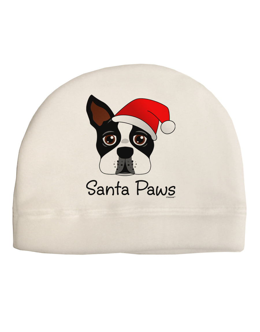 Santa Paws Christmas Dog Adult Fleece Beanie Cap Hat-Beanie-TooLoud-White-One-Size-Fits-Most-Davson Sales