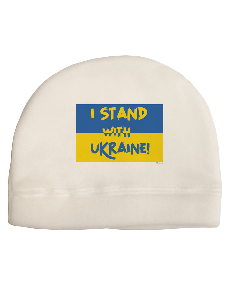 I stand with Ukraine Flag Child Fleece Beanie Cap Hat-Beanie-TooLoud-White-One-Size-Fits-Most-Davson Sales