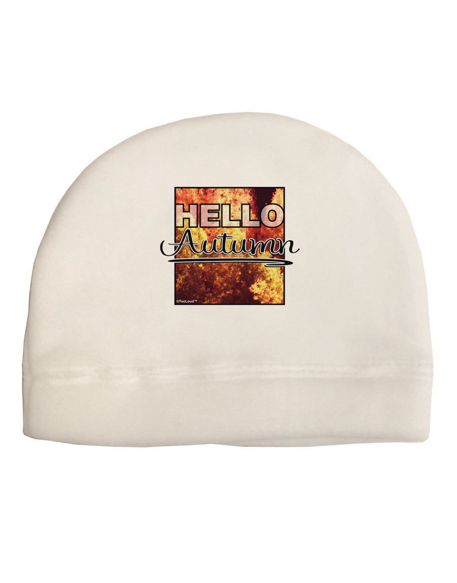 Hello Autumn Adult Fleece Beanie Cap Hat-Beanie-TooLoud-White-One-Size-Fits-Most-Davson Sales