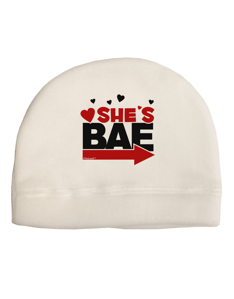 She's BAE - Right Arrow Adult Fleece Beanie Cap Hat-Beanie-TooLoud-White-One-Size-Fits-Most-Davson Sales