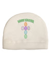 Happy Easter Egg Cross Faux Applique Adult Fleece Beanie Cap Hat-Beanie-TooLoud-White-One-Size-Fits-Most-Davson Sales