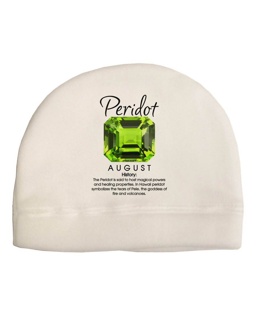 Birthstone Peridot Adult Fleece Beanie Cap Hat-Beanie-TooLoud-White-One-Size-Fits-Most-Davson Sales