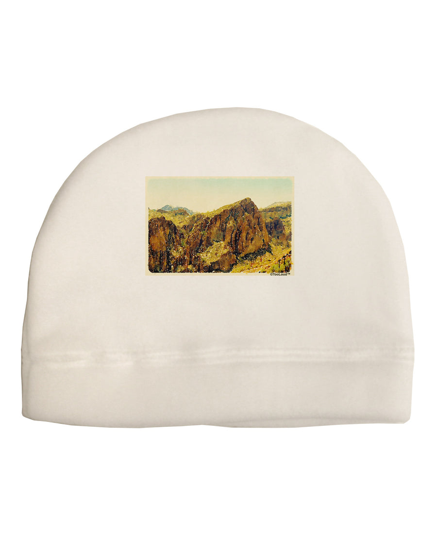 Arizona Mountains Watercolor Adult Fleece Beanie Cap Hat-Beanie-TooLoud-White-One-Size-Fits-Most-Davson Sales