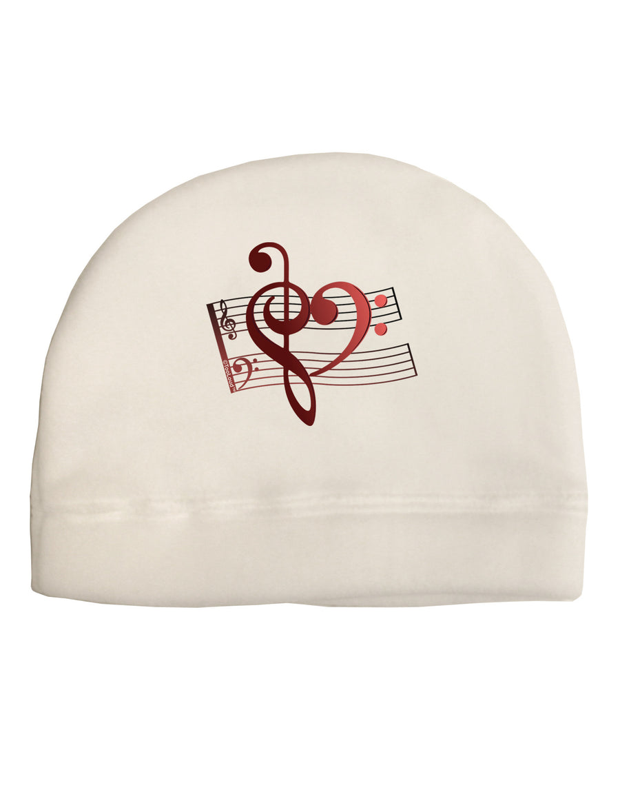 Heart Sheet Music Adult Fleece Beanie Cap Hat-Beanie-TooLoud-White-One-Size-Fits-Most-Davson Sales