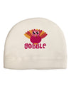 Cute Gobble Turkey Pink Adult Fleece Beanie Cap Hat-Beanie-TooLoud-White-One-Size-Fits-Most-Davson Sales