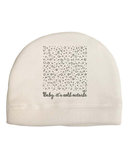 Baby It's Cold Outside Falling Snowflakes - Christmas Adult Fleece Beanie Cap Hat-Beanie-TooLoud-White-One-Size-Fits-Most-Davson Sales