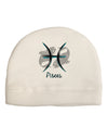 Pisces Symbol Adult Fleece Beanie Cap Hat-Beanie-TooLoud-White-One-Size-Fits-Most-Davson Sales