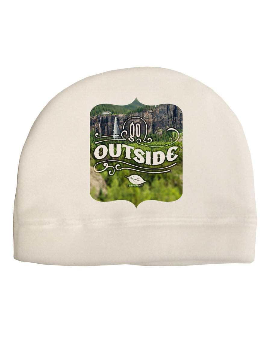 Go Outside - Beautiful Cliffs Adult Fleece Beanie Cap Hat by-Beanie-TooLoud-White-One-Size-Fits-Most-Davson Sales