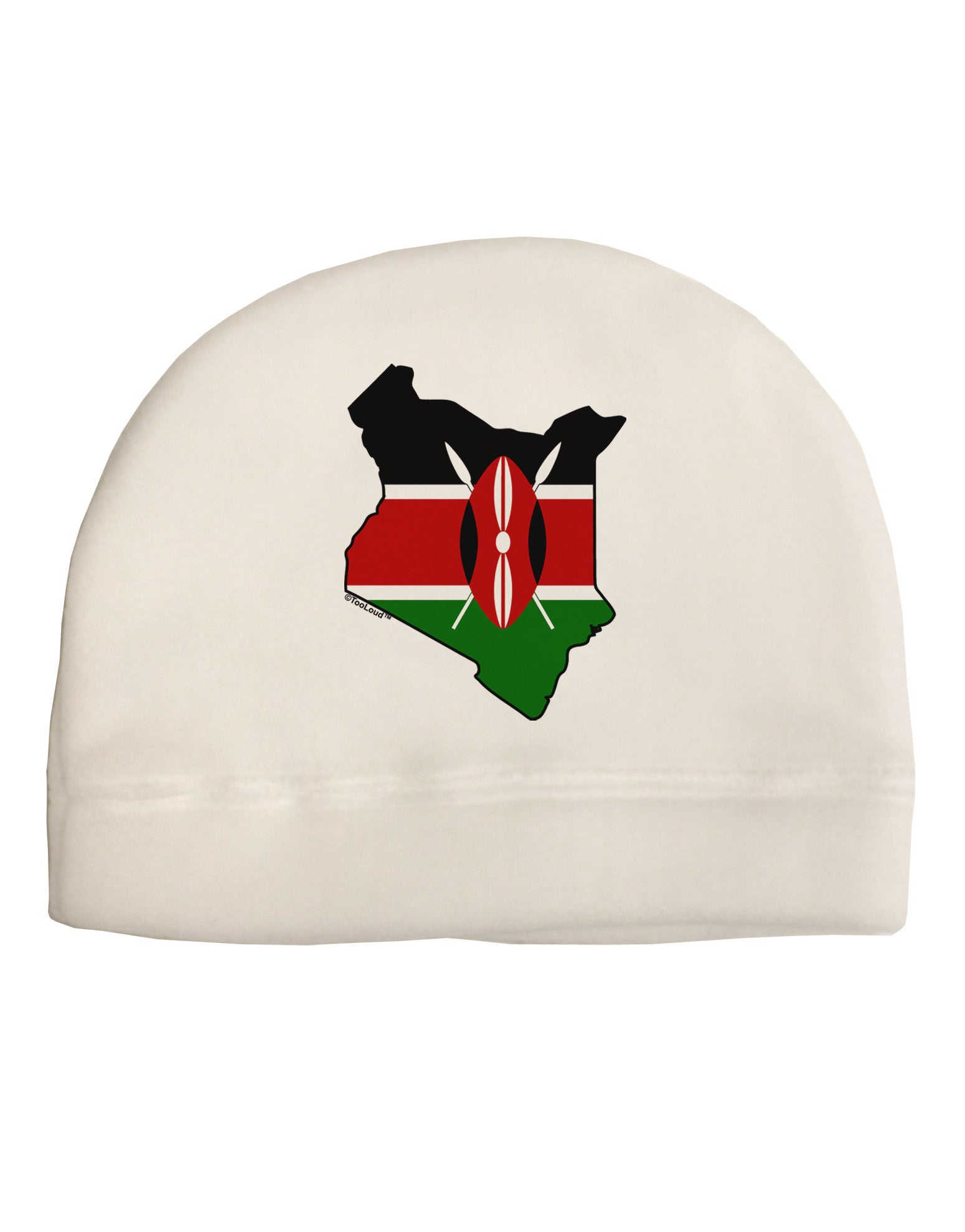 Kenya Flag Silhouette Adult Fleece Beanie Cap Hat-Beanie-TooLoud-White-One-Size-Fits-Most-Davson Sales