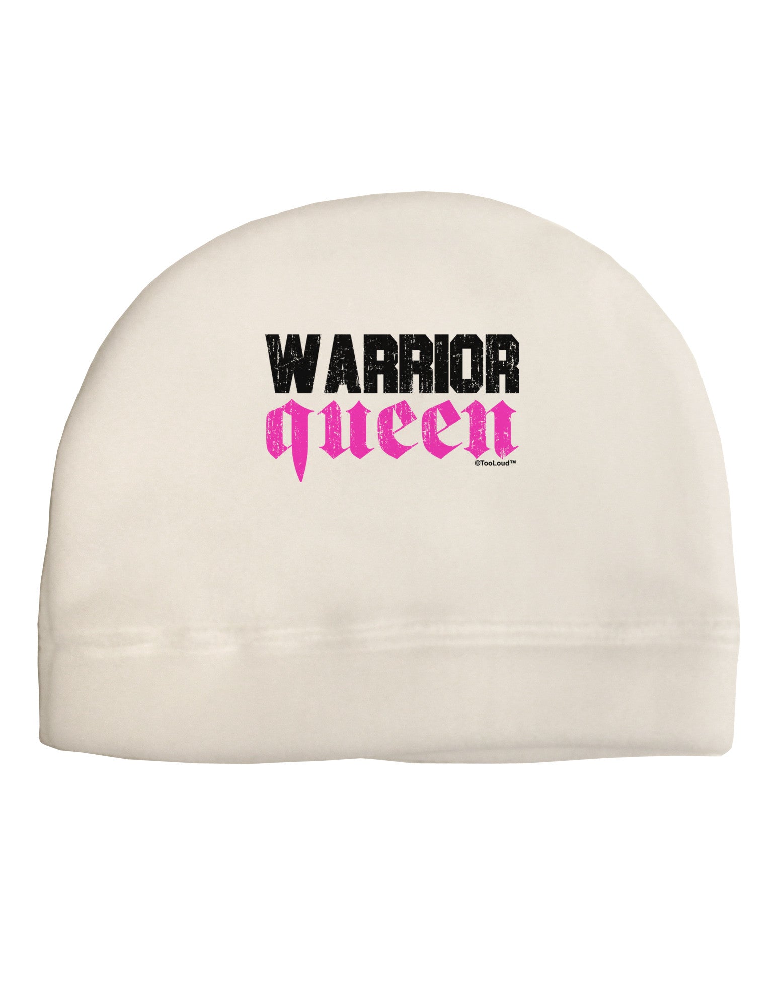 TooLoud Warrior Queen Pink Script Adult Fleece Beanie Cap Hat-Beanie-TooLoud-White-One-Size-Fits-Most-Davson Sales