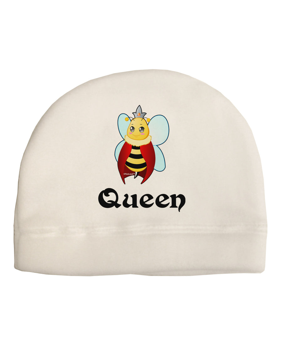 Queen Bee Text 2 Adult Fleece Beanie Cap Hat-Beanie-TooLoud-White-One-Size-Fits-Most-Davson Sales