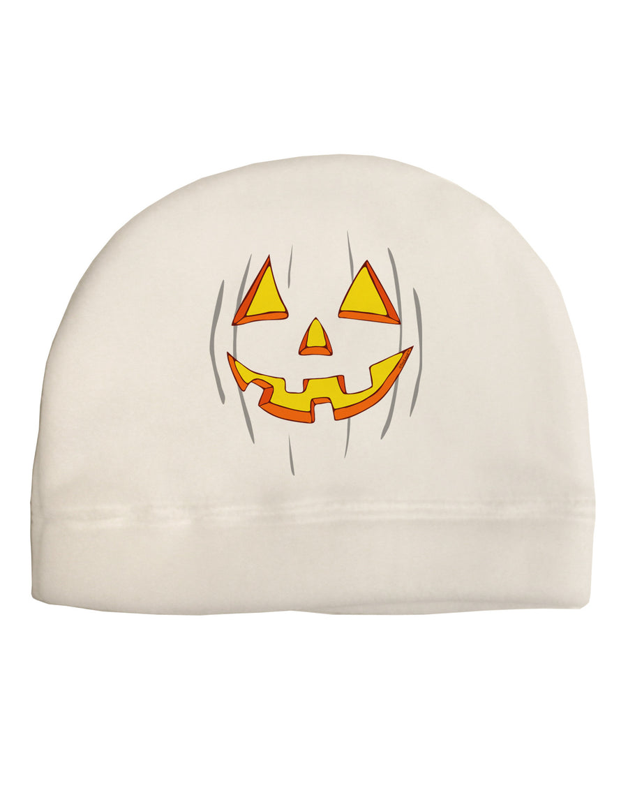 Halloween Glow Smiling Jack O Lantern Adult Fleece Beanie Cap Hat-Beanie-TooLoud-White-One-Size-Fits-Most-Davson Sales