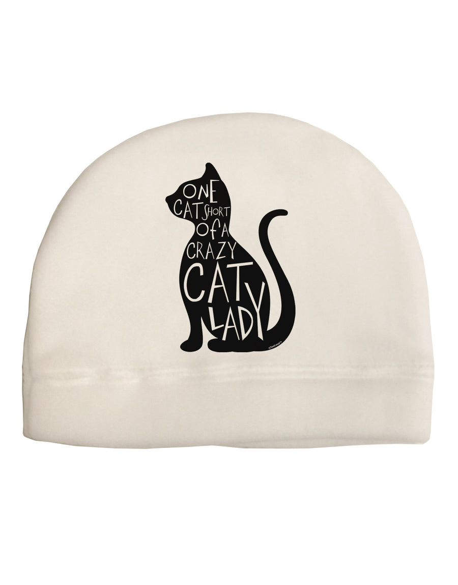 One Cat Short Of A Crazy Cat Lady Adult Fleece Beanie Cap Hat-Beanie-TooLoud-White-One-Size-Fits-Most-Davson Sales