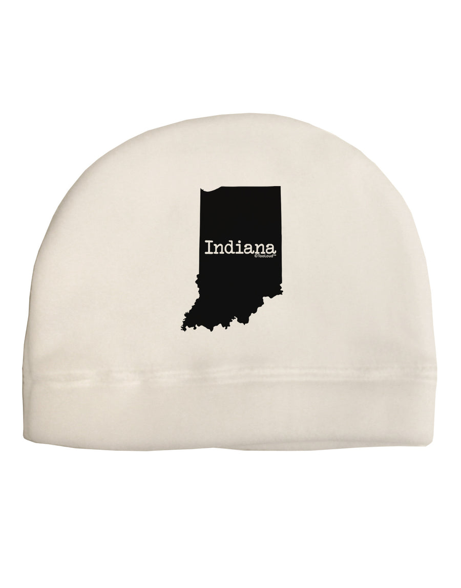 Indiana - United States Shape Adult Fleece Beanie Cap Hat-Beanie-TooLoud-White-One-Size-Fits-Most-Davson Sales