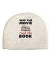 Skip The Movie Read The Book Adult Fleece Beanie Cap Hat-Beanie-TooLoud-White-One-Size-Fits-Most-Davson Sales