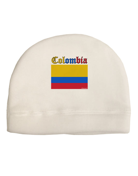Colombia Flag Adult Fleece Beanie Cap Hat-Beanie-TooLoud-White-One-Size-Fits-Most-Davson Sales