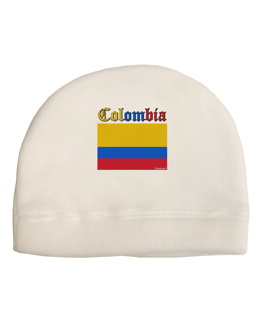 Colombia Flag Adult Fleece Beanie Cap Hat-Beanie-TooLoud-White-One-Size-Fits-Most-Davson Sales