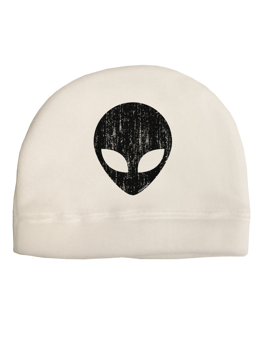 Extraterrestrial Face - Alien Distressed Adult Fleece Beanie Cap Hat by TooLoud-Beanie-TooLoud-White-One-Size-Fits-Most-Davson Sales