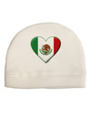 Mexican Flag Heart - Beveled Child Fleece Beanie Cap Hat by TooLoud-Beanie-TooLoud-White-One-Size-Fits-Most-Davson Sales