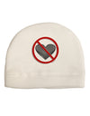 No Love Symbol Adult Fleece Beanie Cap Hat-Beanie-TooLoud-White-One-Size-Fits-Most-Davson Sales