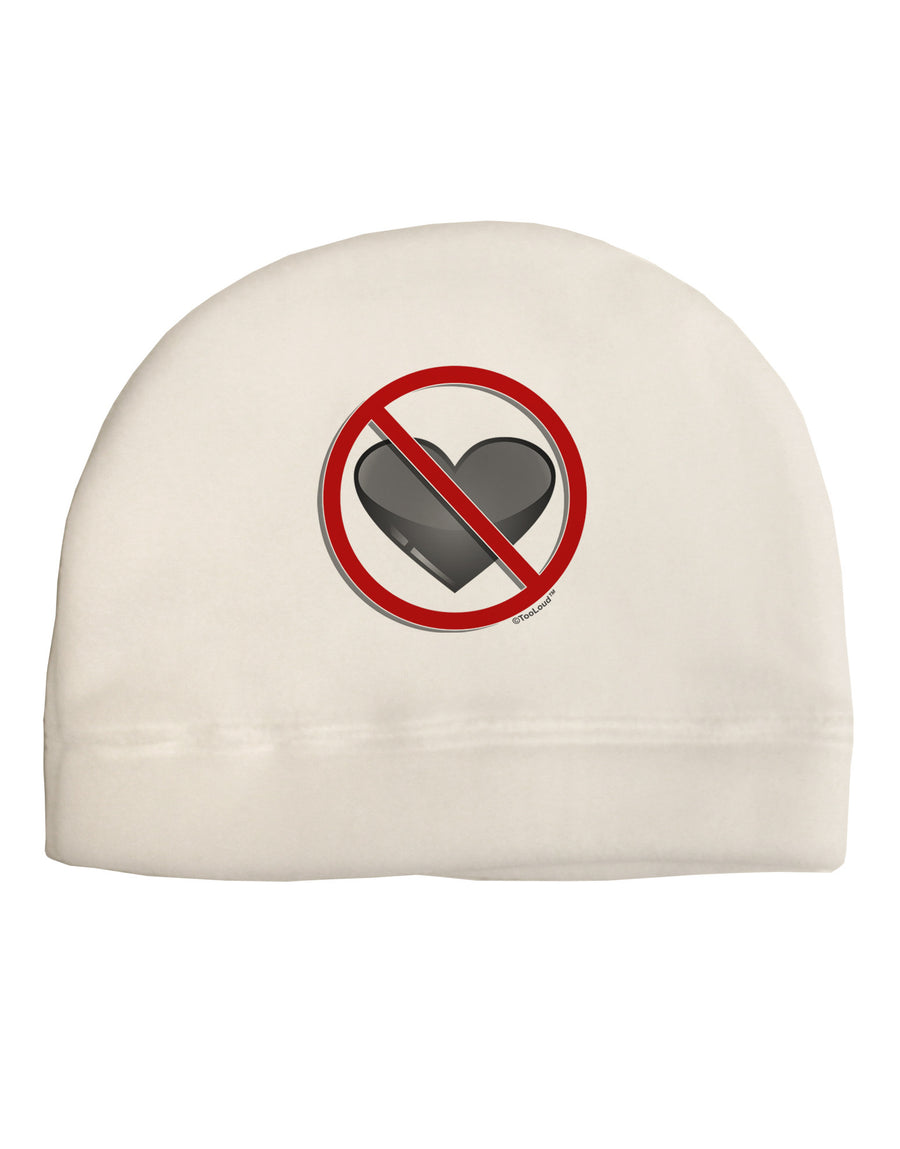 No Love Symbol Adult Fleece Beanie Cap Hat-Beanie-TooLoud-White-One-Size-Fits-Most-Davson Sales