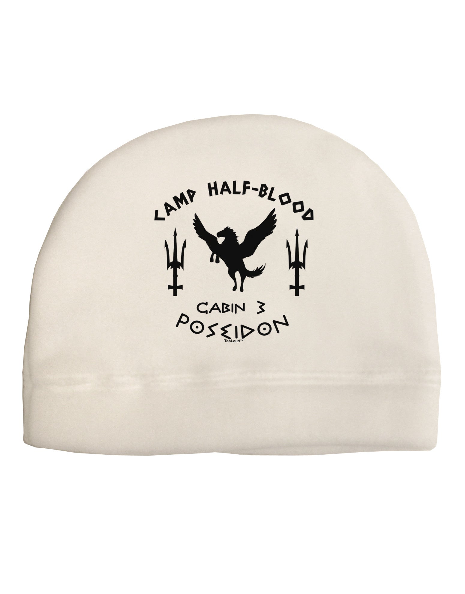 Cabin 3 Poseidon Camp Half Blood Child Fleece Beanie Cap Hat-Beanie-TooLoud-White-One-Size-Fits-Most-Davson Sales