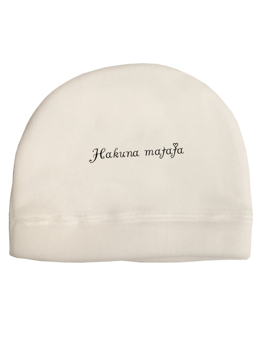 TooLoud Hakuna Matata Adult Fleece Beanie Cap Hat-Beanie-TooLoud-White-One-Size-Fits-Most-Davson Sales