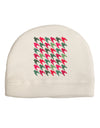 Christmas Red and Green Houndstooth Adult Fleece Beanie Cap Hat-Beanie-TooLoud-White-One-Size-Fits-Most-Davson Sales