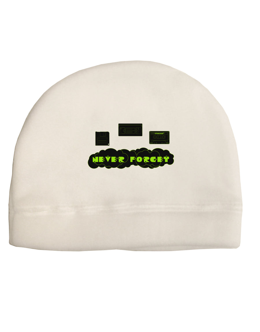 Never Forget Retro 80's Funny Adult Fleece Beanie Cap Hat by TooLoud-Beanie-TooLoud-White-One-Size-Fits-Most-Davson Sales