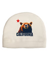 California Republic Design - Grizzly Bear and Star Adult Fleece Beanie Cap Hat by TooLoud-Beanie-TooLoud-White-One-Size-Fits-Most-Davson Sales