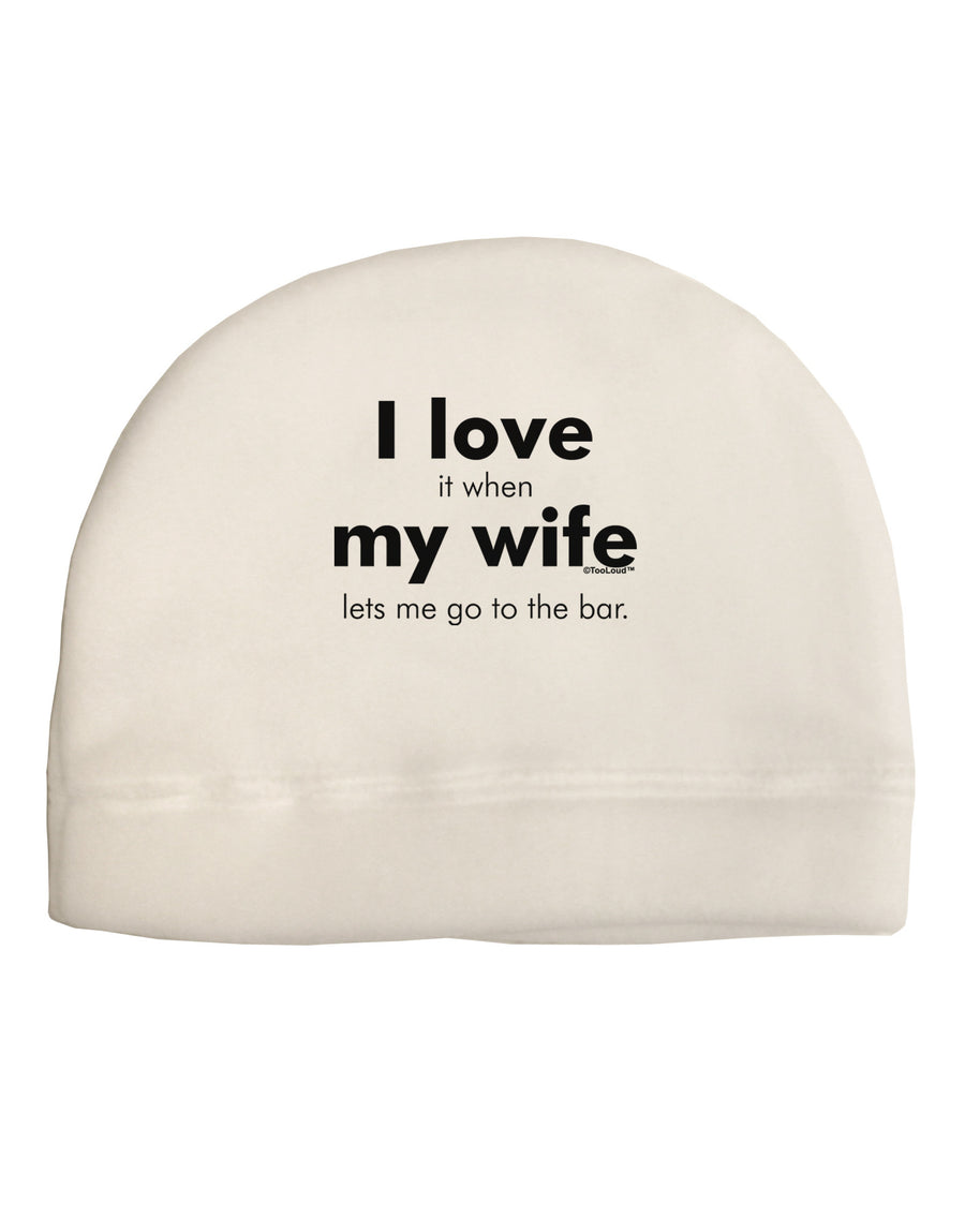 I Love My Wife - Bar Adult Fleece Beanie Cap Hat-Beanie-TooLoud-White-One-Size-Fits-Most-Davson Sales