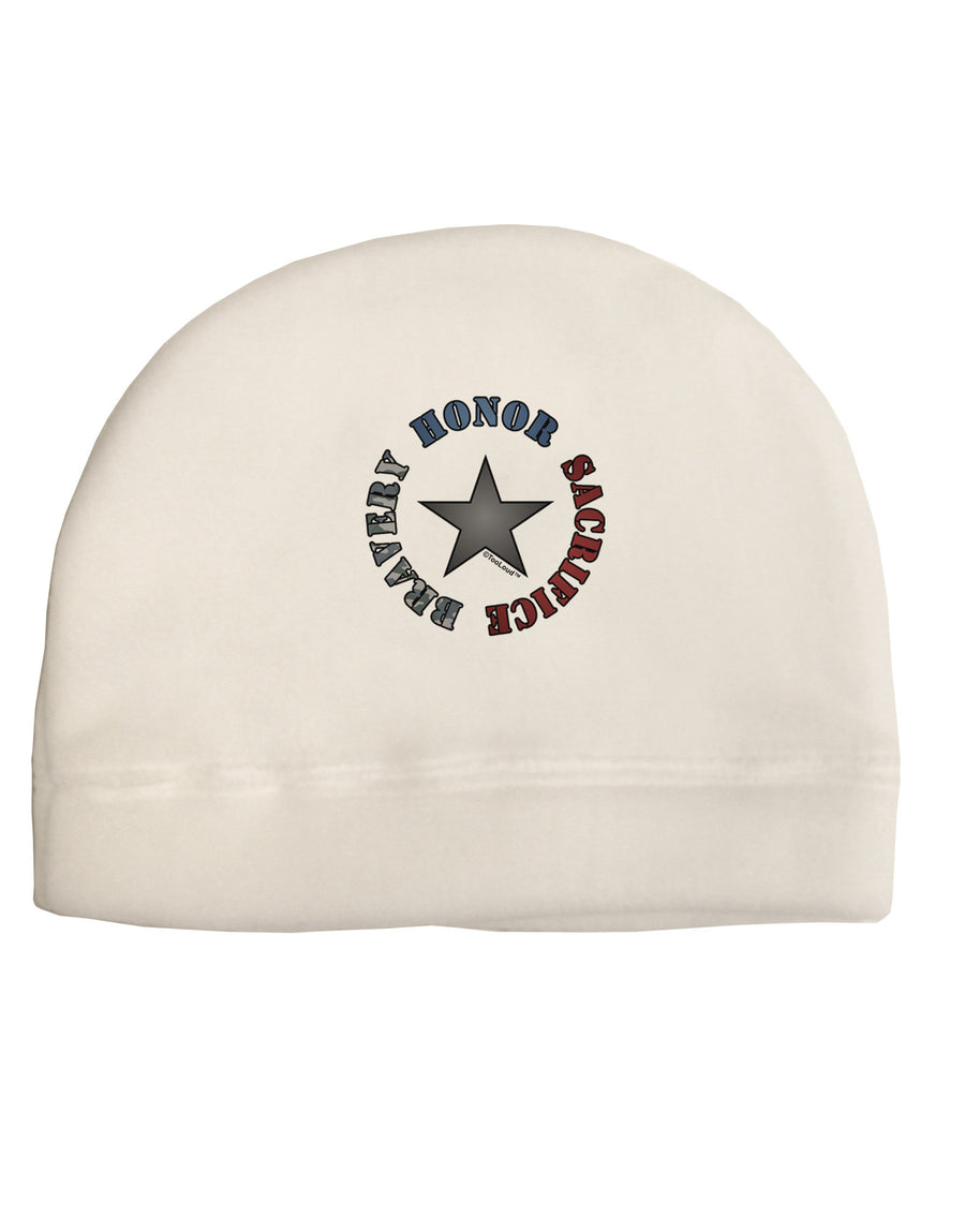 Honor Sacrifice Bravery Adult Fleece Beanie Cap Hat by TooLoud-Beanie-TooLoud-White-One-Size-Fits-Most-Davson Sales