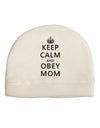 Keep Calm and Obey Mom Adult Fleece Beanie Cap Hat-Beanie-TooLoud-White-One-Size-Fits-Most-Davson Sales