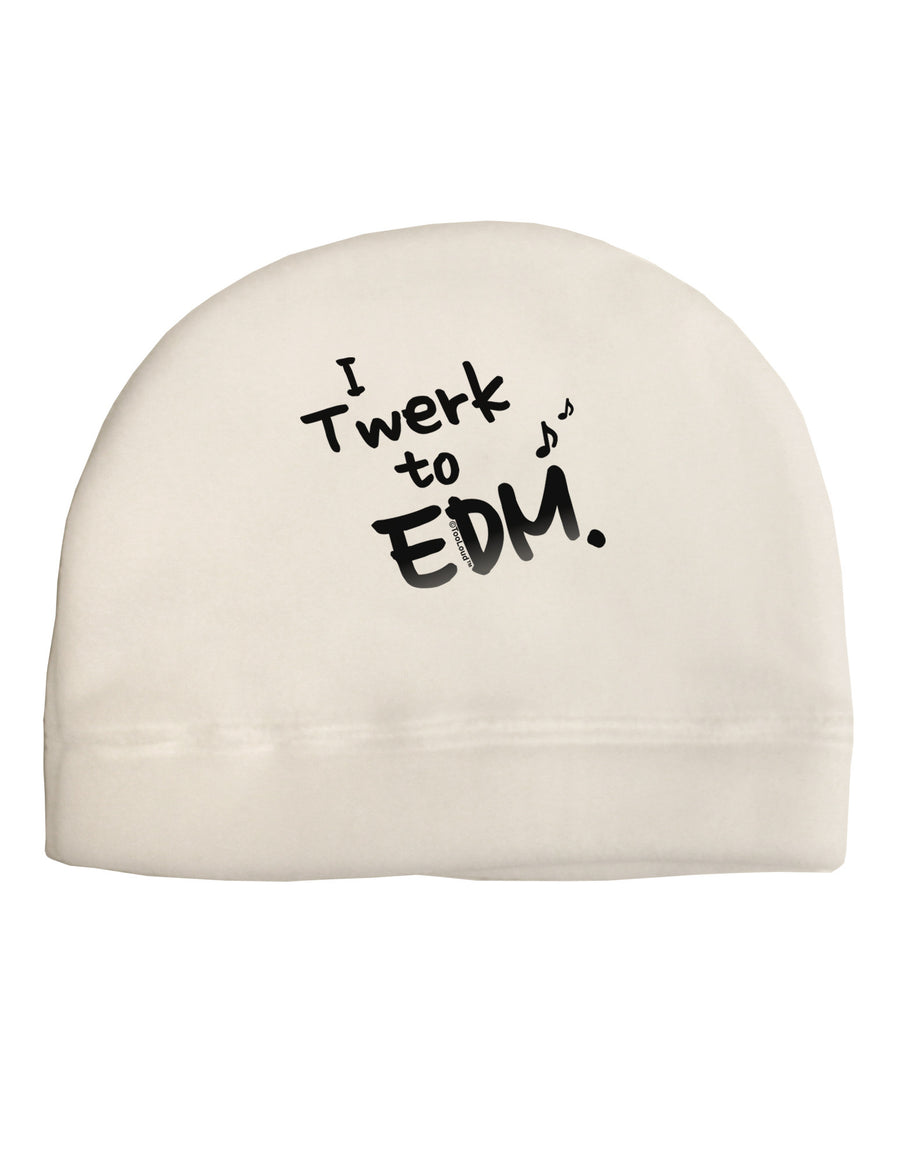 Twerk To EDM BnW Adult Fleece Beanie Cap Hat-Beanie-TooLoud-White-One-Size-Fits-Most-Davson Sales