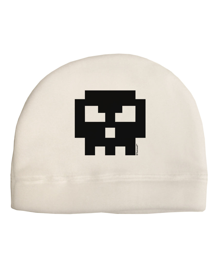 Retro 8-Bit Skull Adult Fleece Beanie Cap Hat-Beanie-TooLoud-White-One-Size-Fits-Most-Davson Sales