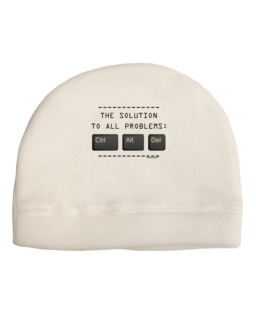 The Solution - Ctrl Alt Del Adult Fleece Beanie Cap Hat-Beanie-TooLoud-White-One-Size-Fits-Most-Davson Sales