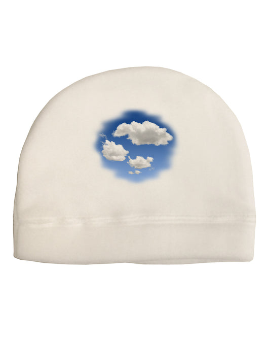 Blue Sky Puffy Clouds Adult Fleece Beanie Cap Hat-Beanie-TooLoud-White-One-Size-Fits-Most-Davson Sales