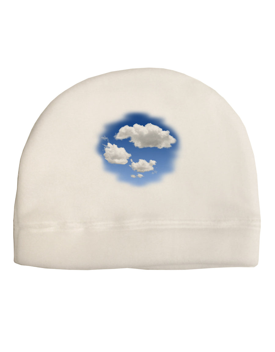 Blue Sky Puffy Clouds Adult Fleece Beanie Cap Hat-Beanie-TooLoud-White-One-Size-Fits-Most-Davson Sales