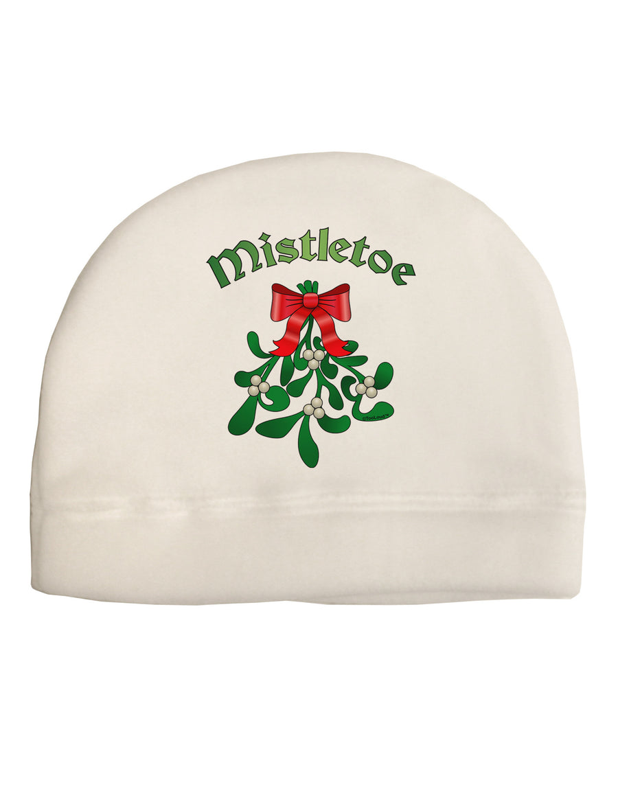 Christmas Kiss Mistletoe Adult Fleece Beanie Cap Hat-Beanie-TooLoud-White-One-Size-Fits-Most-Davson Sales