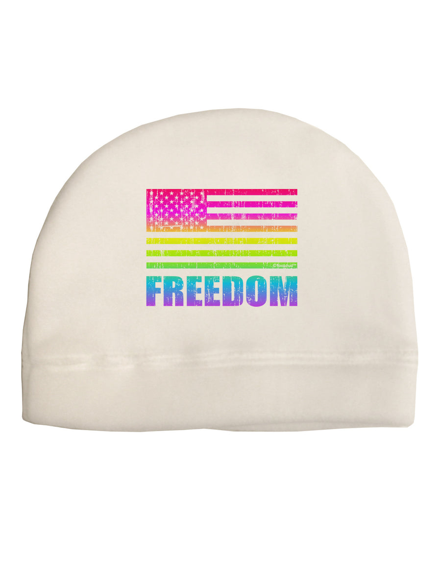 American Pride - Rainbow Flag - Freedom Child Fleece Beanie Cap Hat-Beanie-TooLoud-White-One-Size-Fits-Most-Davson Sales