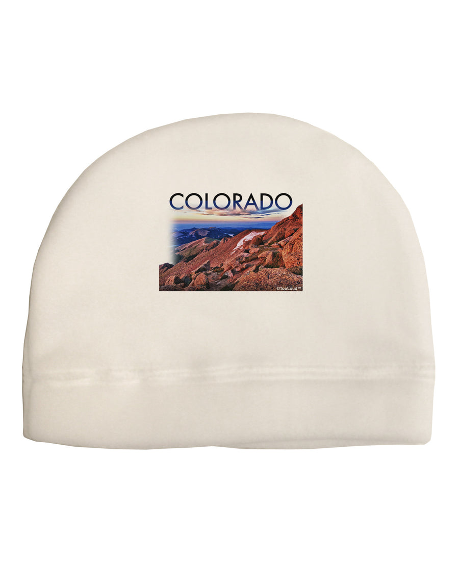 Colorado Mtn Sunset Cutout Adult Fleece Beanie Cap Hat-Beanie-TooLoud-White-One-Size-Fits-Most-Davson Sales