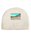 CO Rockies View Watercolor Adult Fleece Beanie Cap Hat-Beanie-TooLoud-White-One-Size-Fits-Most-Davson Sales