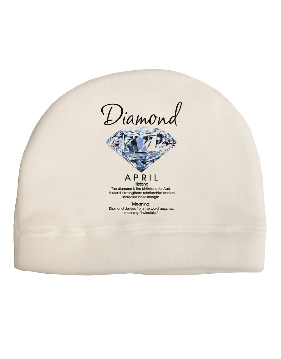 Birthstone Diamond Adult Fleece Beanie Cap Hat-Beanie-TooLoud-White-One-Size-Fits-Most-Davson Sales