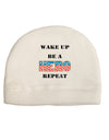 Wake Up Be A Hero Repeat Adult Fleece Beanie Cap Hat by TooLoud-Beanie-TooLoud-White-One-Size-Fits-Most-Davson Sales