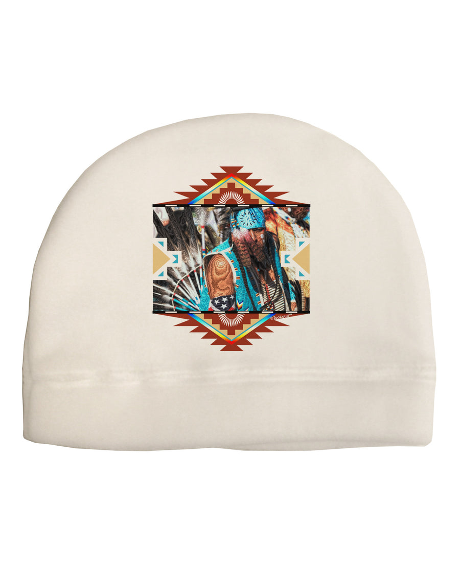 Native American Dancer 2 Adult Fleece Beanie Cap Hat-Beanie-TooLoud-White-One-Size-Fits-Most-Davson Sales