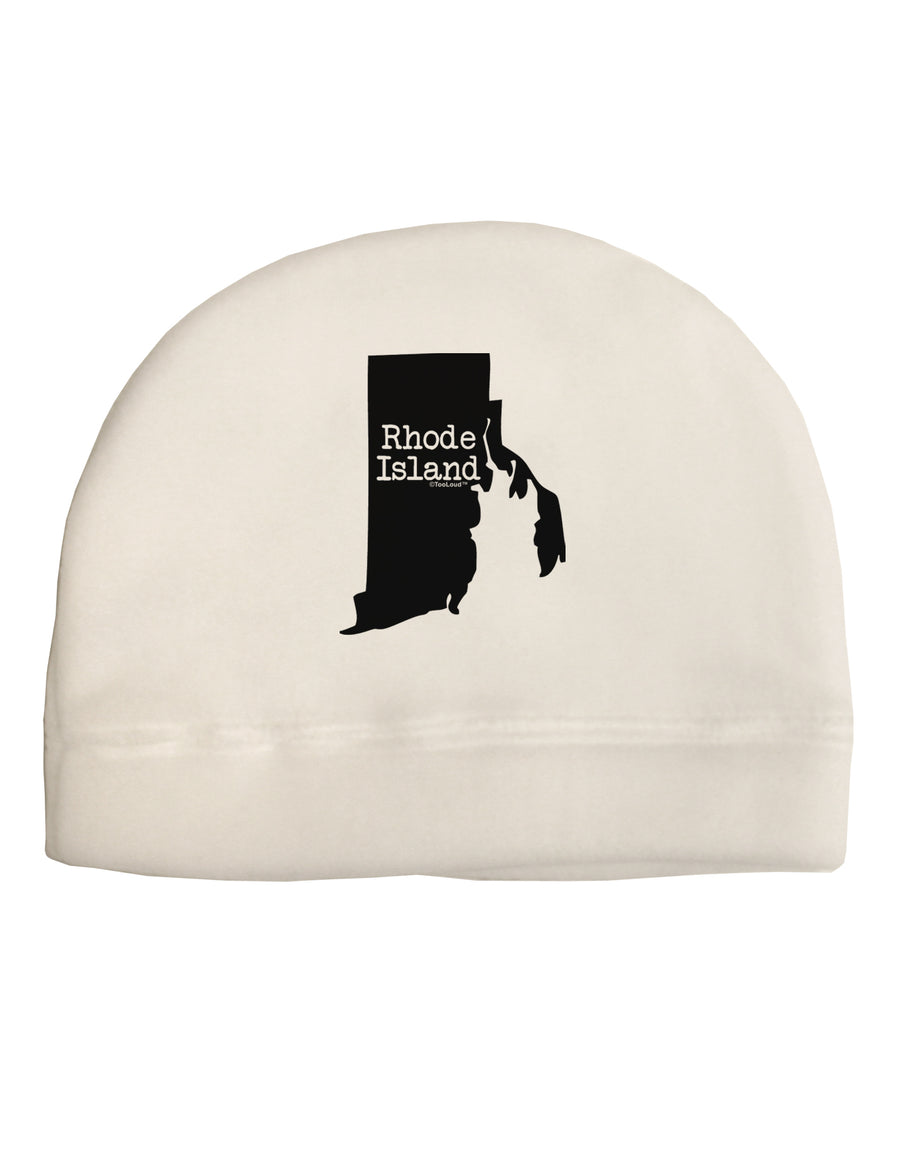 Rhode Island - United States Shape Child Fleece Beanie Cap Hat by TooLoud-Beanie-TooLoud-White-One-Size-Fits-Most-Davson Sales